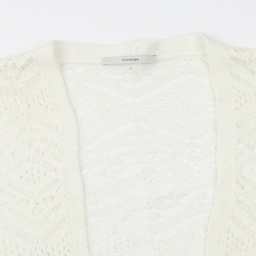 George Womens White Acrylic Shrug Jumper Size XS