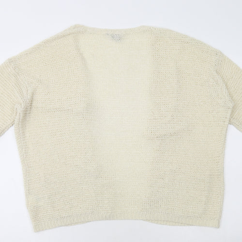 H&M Womens Ivory Acrylic Cardigan Jumper Size XS