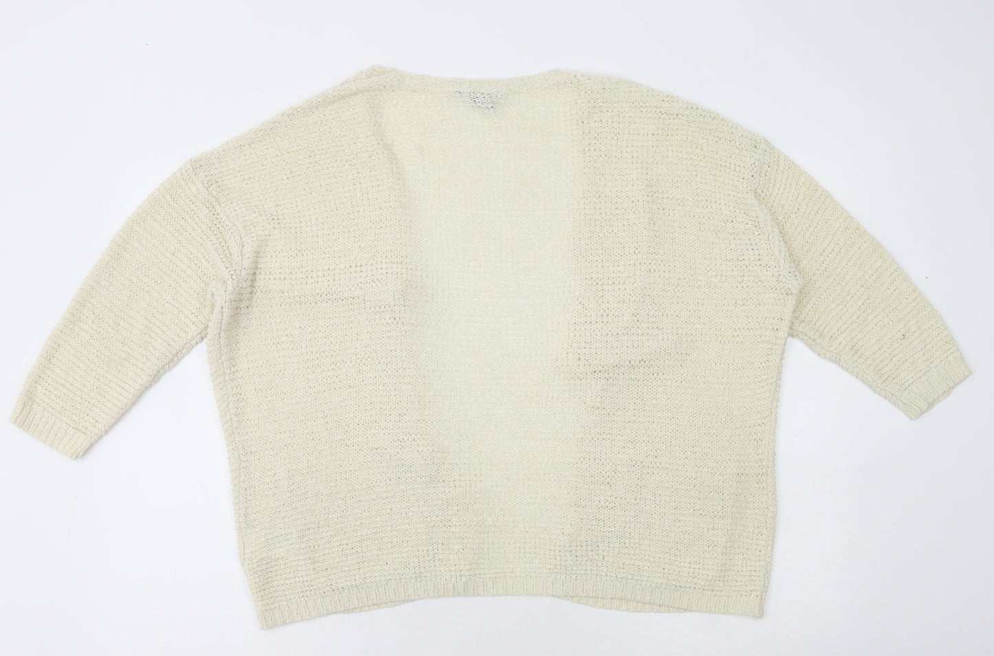 H&M Womens Ivory Acrylic Cardigan Jumper Size XS