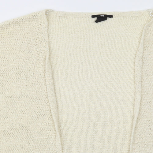H&M Womens Ivory Acrylic Cardigan Jumper Size XS