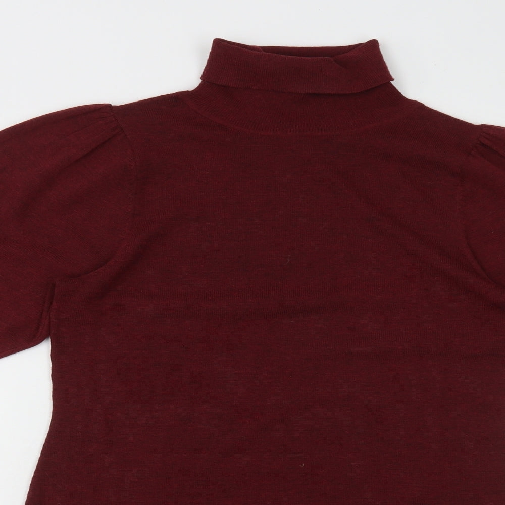 ASOS Womens Red Polyester Bodycon Size 6 Roll Neck