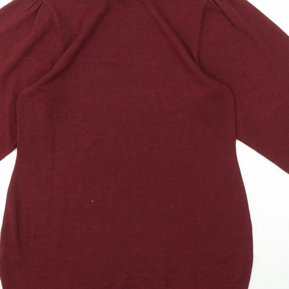 ASOS Womens Red Polyester Bodycon Size 6 Roll Neck