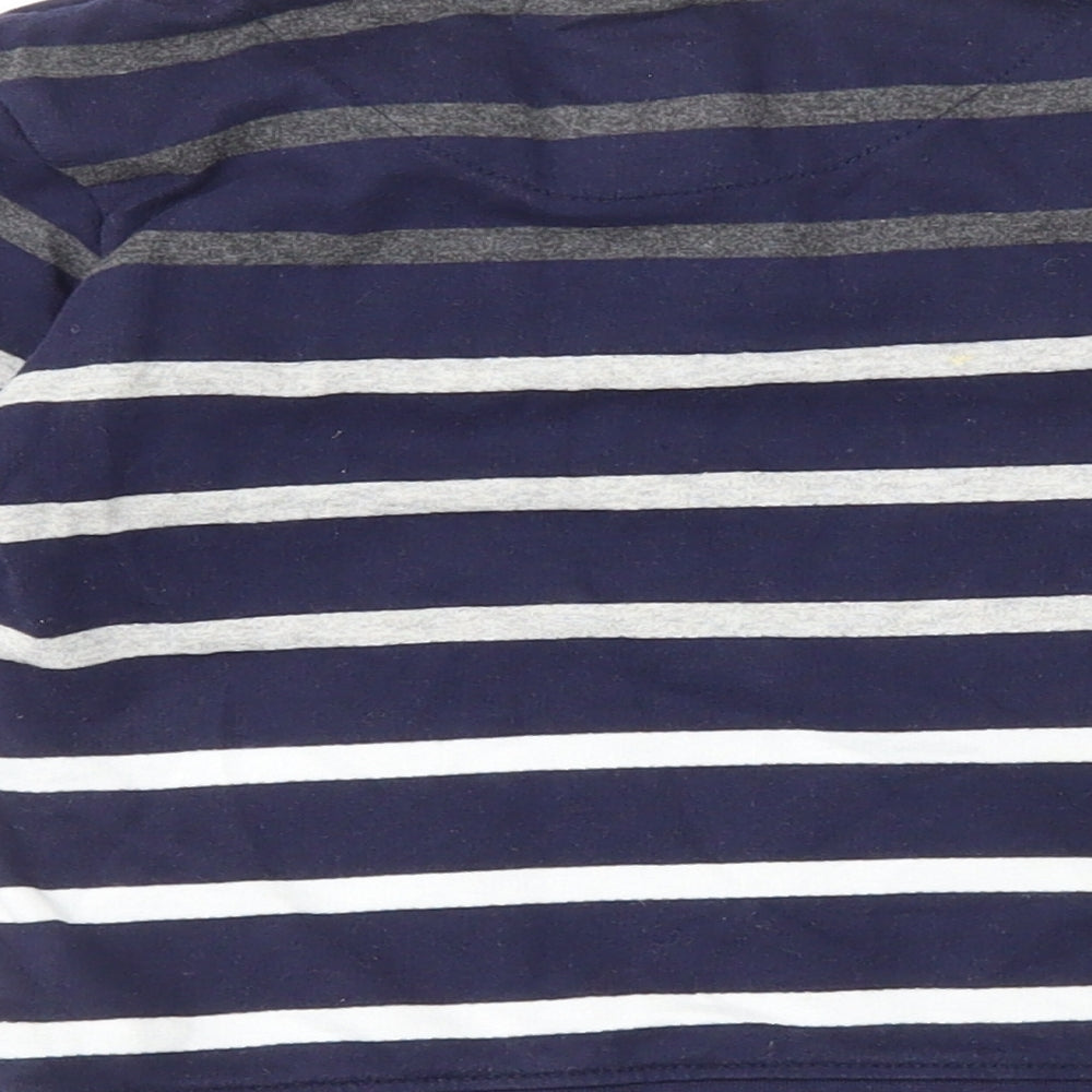 Jasper Conran Boys Blue Striped Cotton Basic T-Shirt Size 2-3 Years Collared
