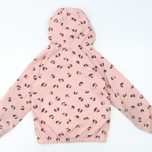 TU Girls Pink Animal Print Rain Coat Coat Size 6-7 Years