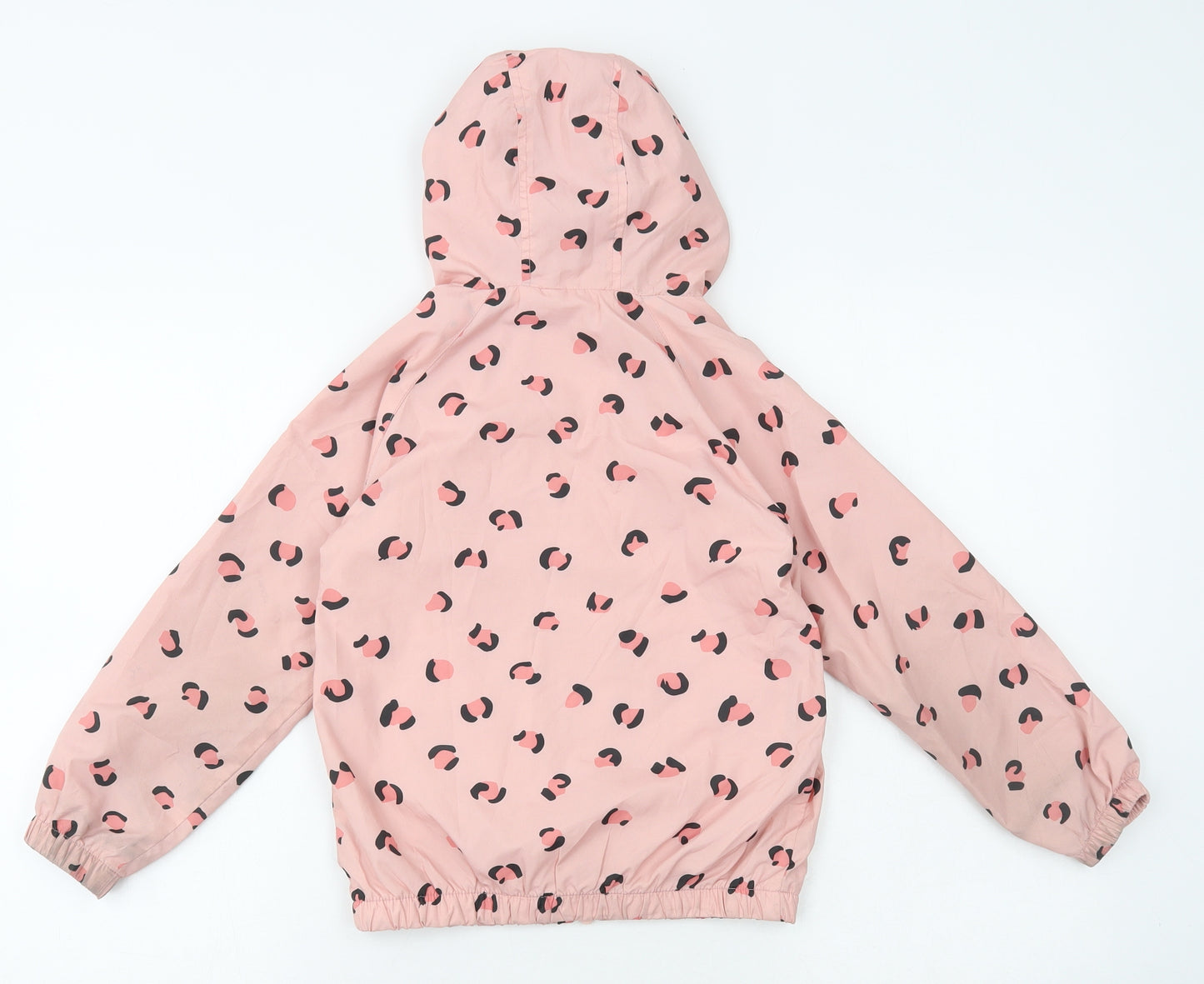 TU Girls Pink Animal Print Rain Coat Coat Size 6-7 Years
