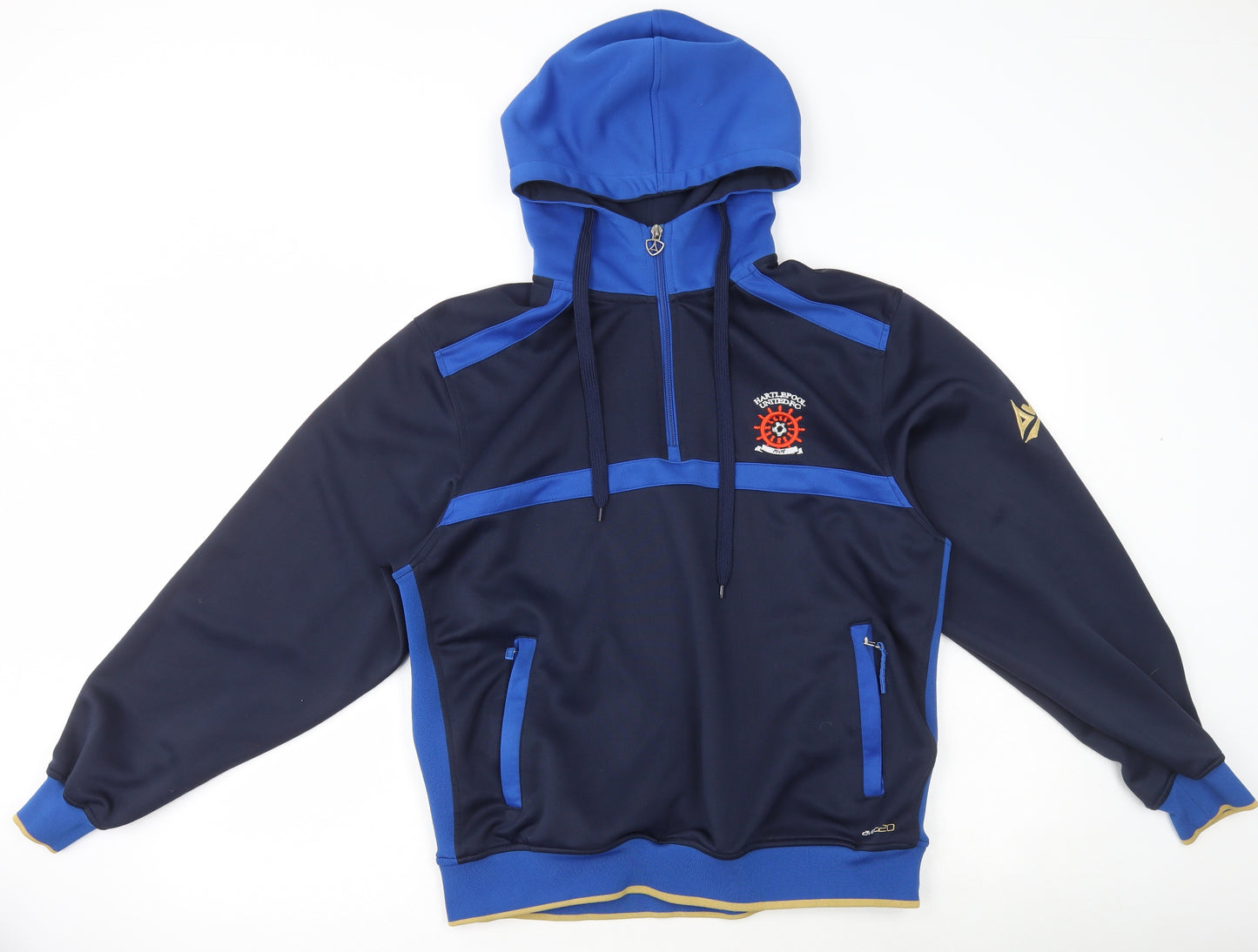Avec Mens Blue Polyester Full Zip Hoodie Size M - Hartlepool FC