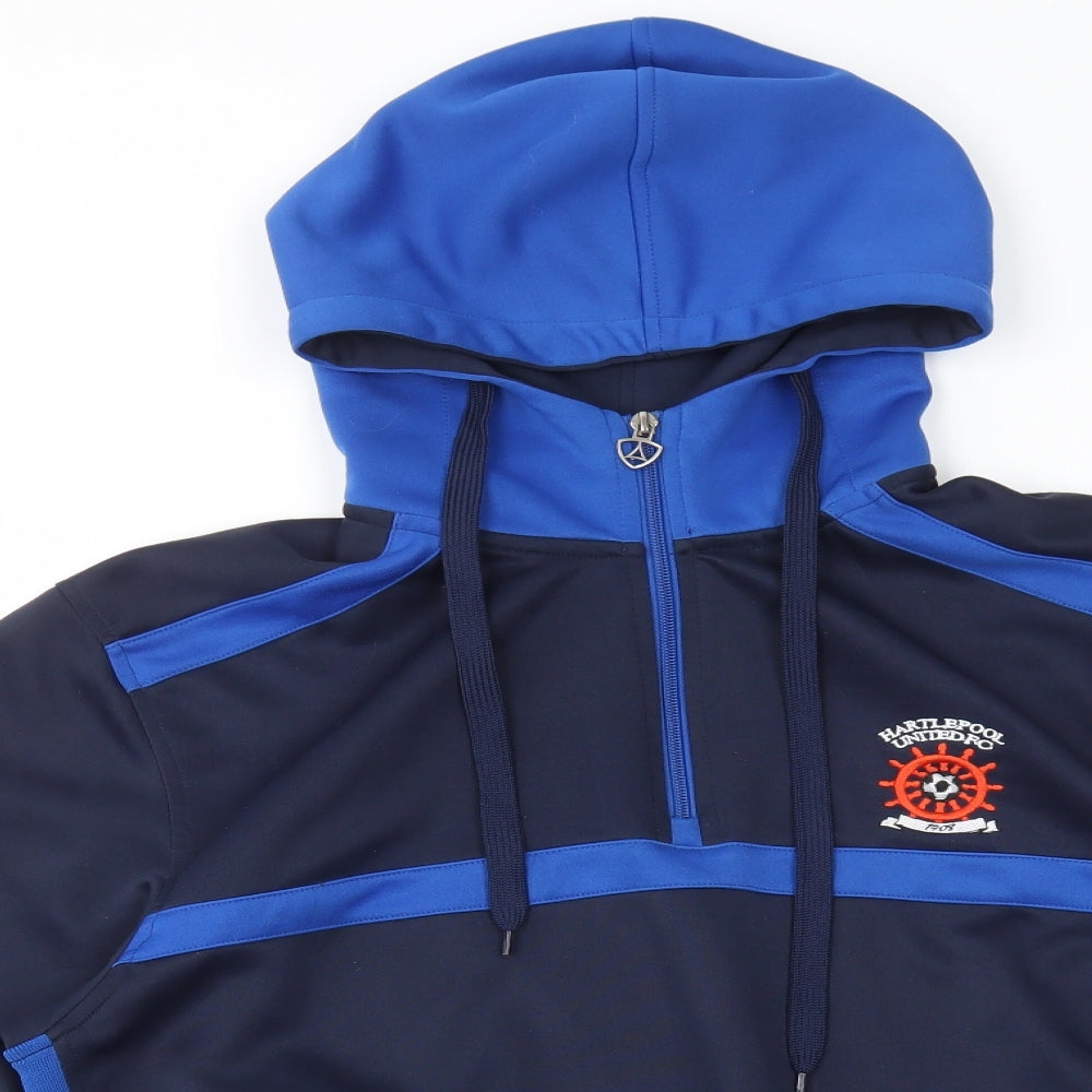 Avec Mens Blue Polyester Full Zip Hoodie Size M - Hartlepool FC