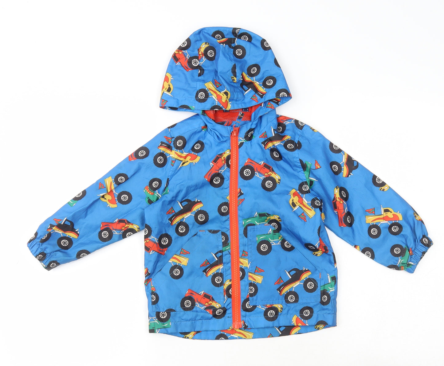 Nutmeg Boys Blue Geometric Rain Coat Coat Size 2-3 Years