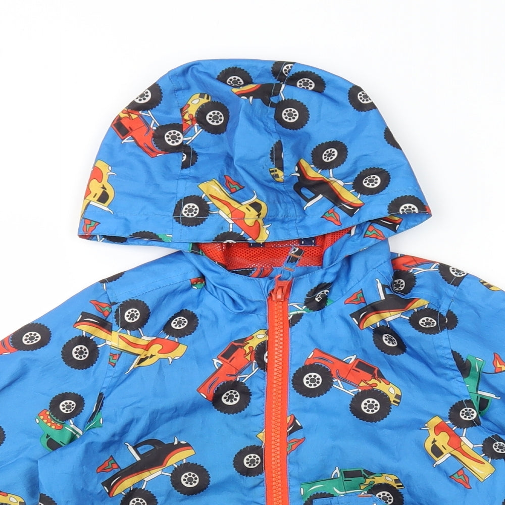 Nutmeg Boys Blue Geometric Rain Coat Coat Size 2-3 Years