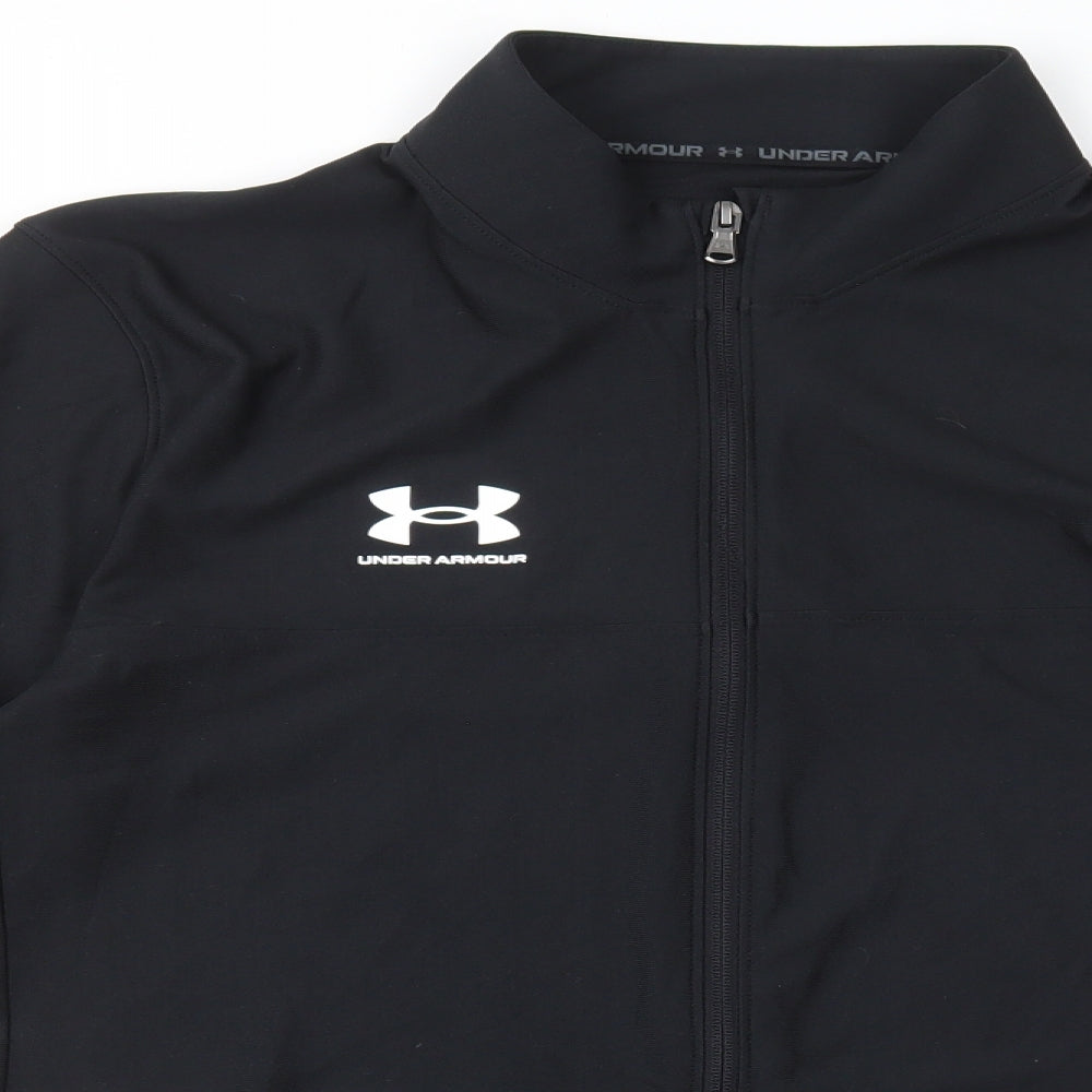 Under armour Mens Black Polyester Full Zip Hoodie Size M - Logo