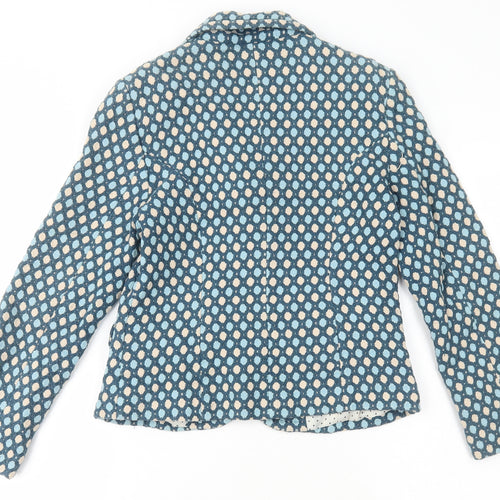 Inwear Womens Blue Polka Dot Jacket Blazer Size 10