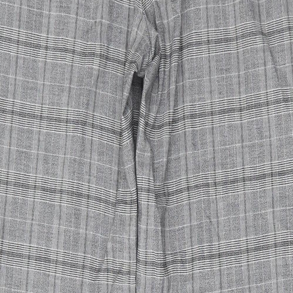 Primark Mens Grey Plaid Polyester Trousers Size 34 in L32 in Regular