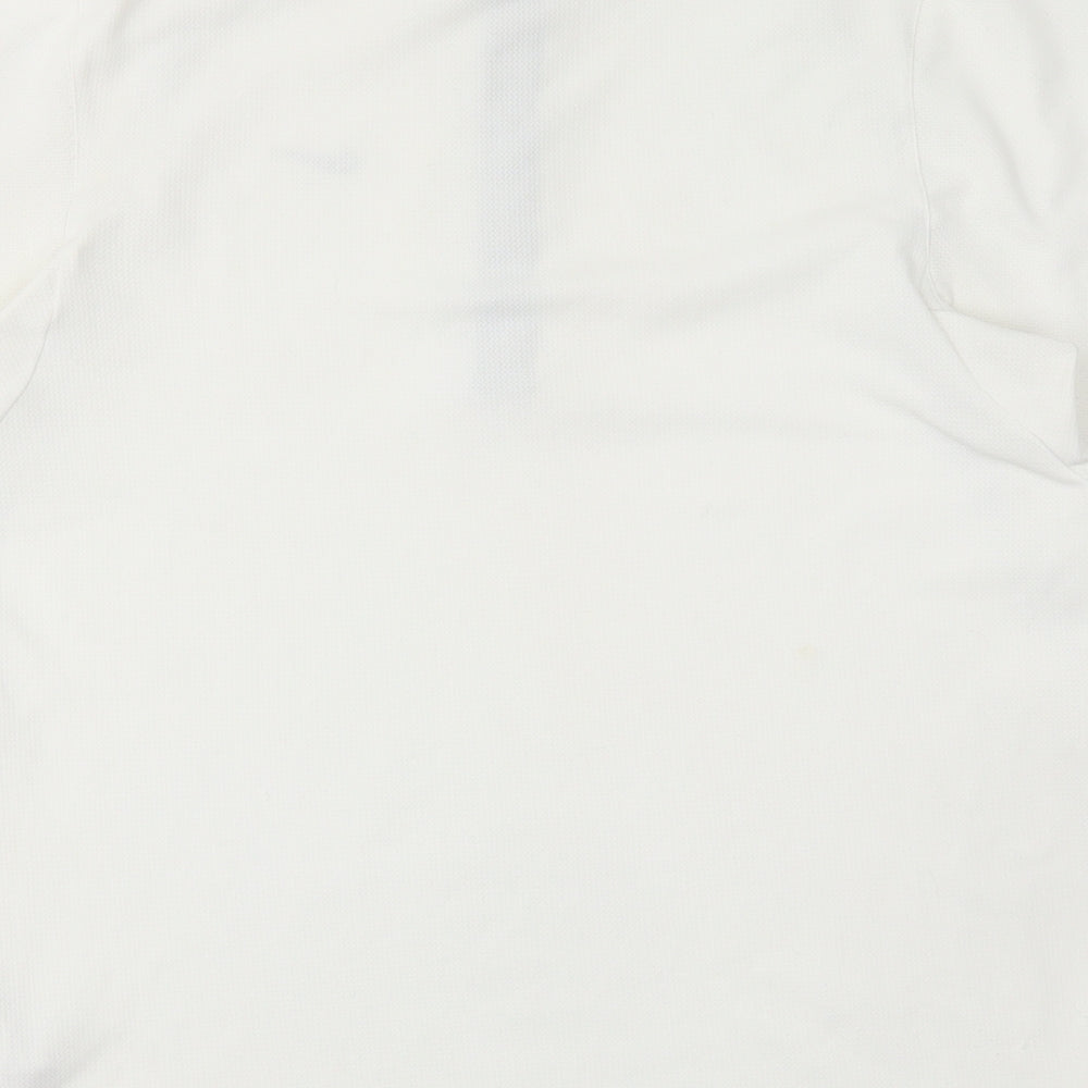 Nike Mens White Polyester Basic T-Shirt Size M Collared