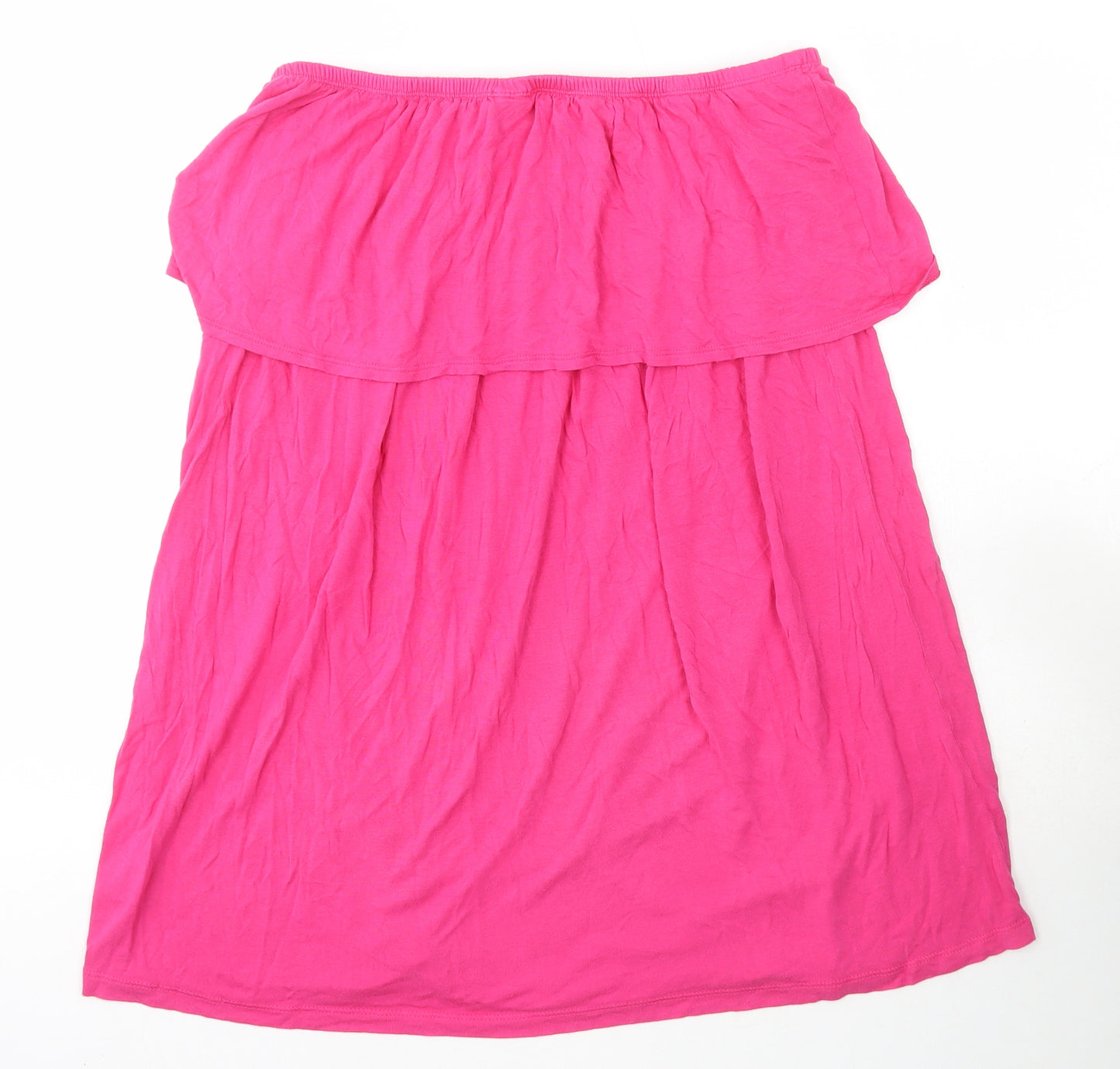 BEYOU Womens Pink Viscose Basic T-Shirt Size 16 Off the Shoulder