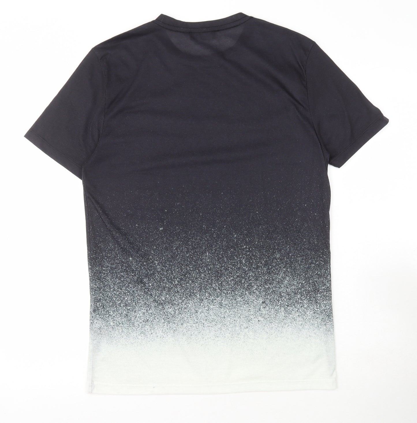 New Look Mens Black Colourblock Polyester T-Shirt Size M Round Neck