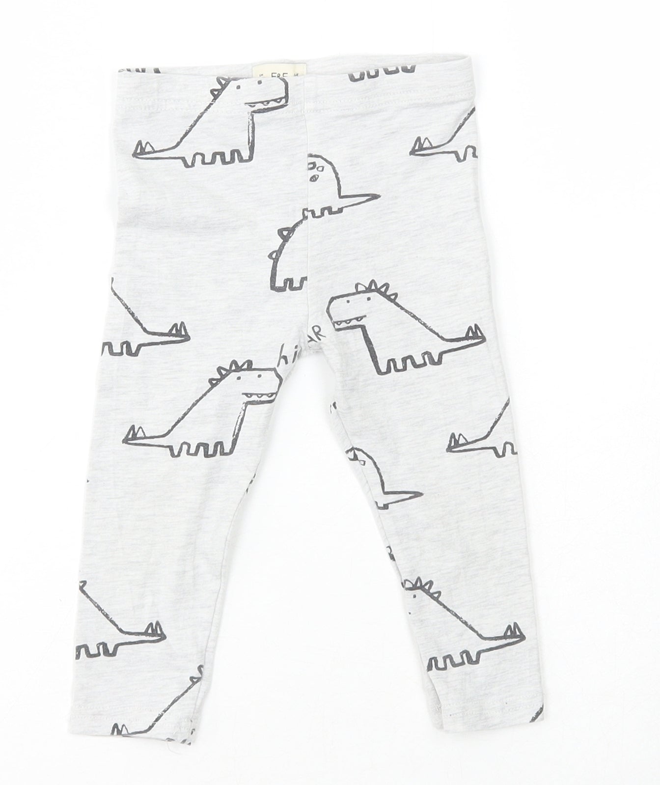 F&F Grey Cotton Sweatpants Leggings Size 12-18 Months - Dinosaur