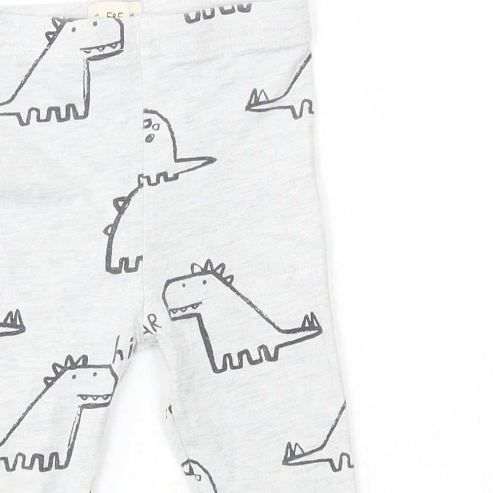 F&F Grey Cotton Sweatpants Leggings Size 12-18 Months - Dinosaur