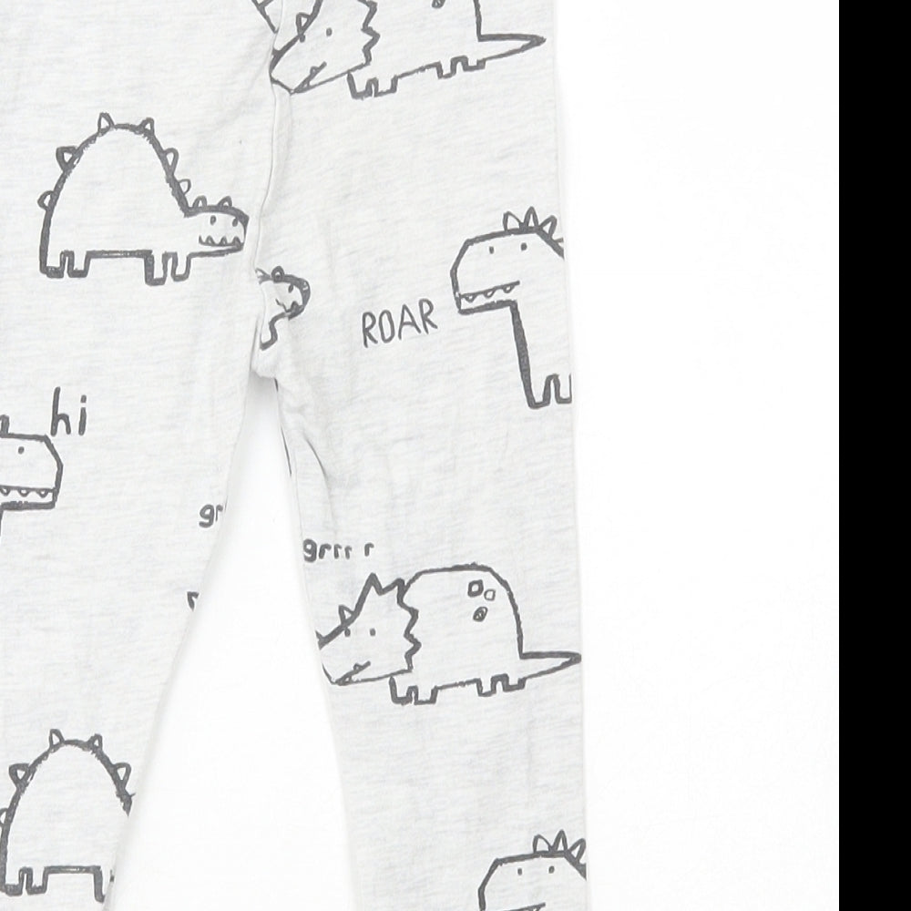F&F Grey Cotton Sweatpants Leggings Size 12-18 Months - Dinosaur