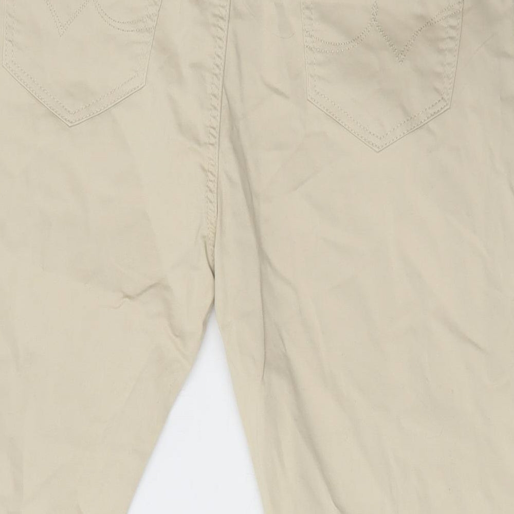 Vidy'l Womens Beige Cotton Cropped Trousers Size 14 Regular