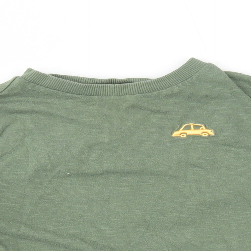 F&F Boys Green Cotton Basic T-Shirt Size 18-24 Months Round Neck