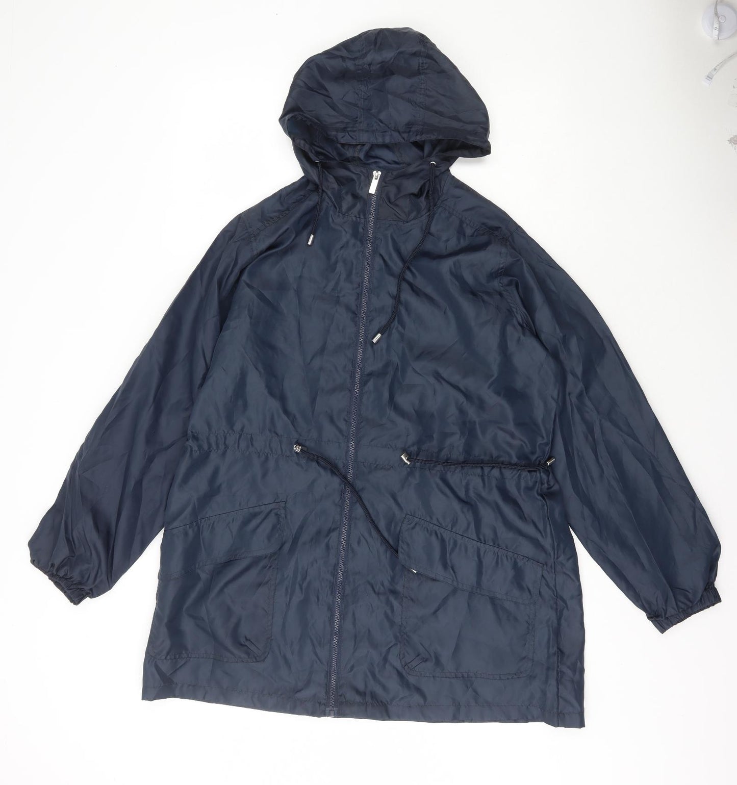 Classic Womens Blue Rain Coat Coat Size M