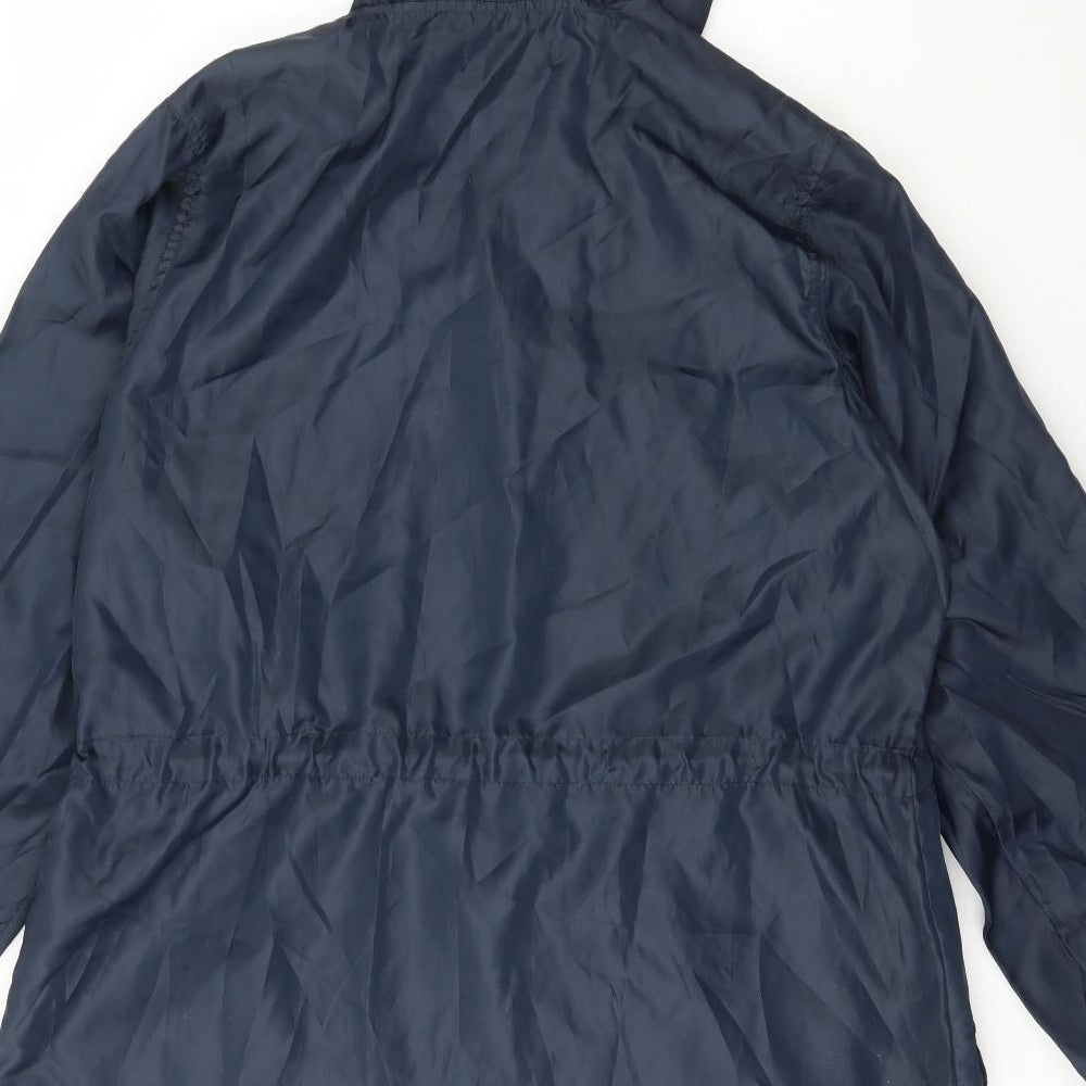 Classic Womens Blue Rain Coat Coat Size M