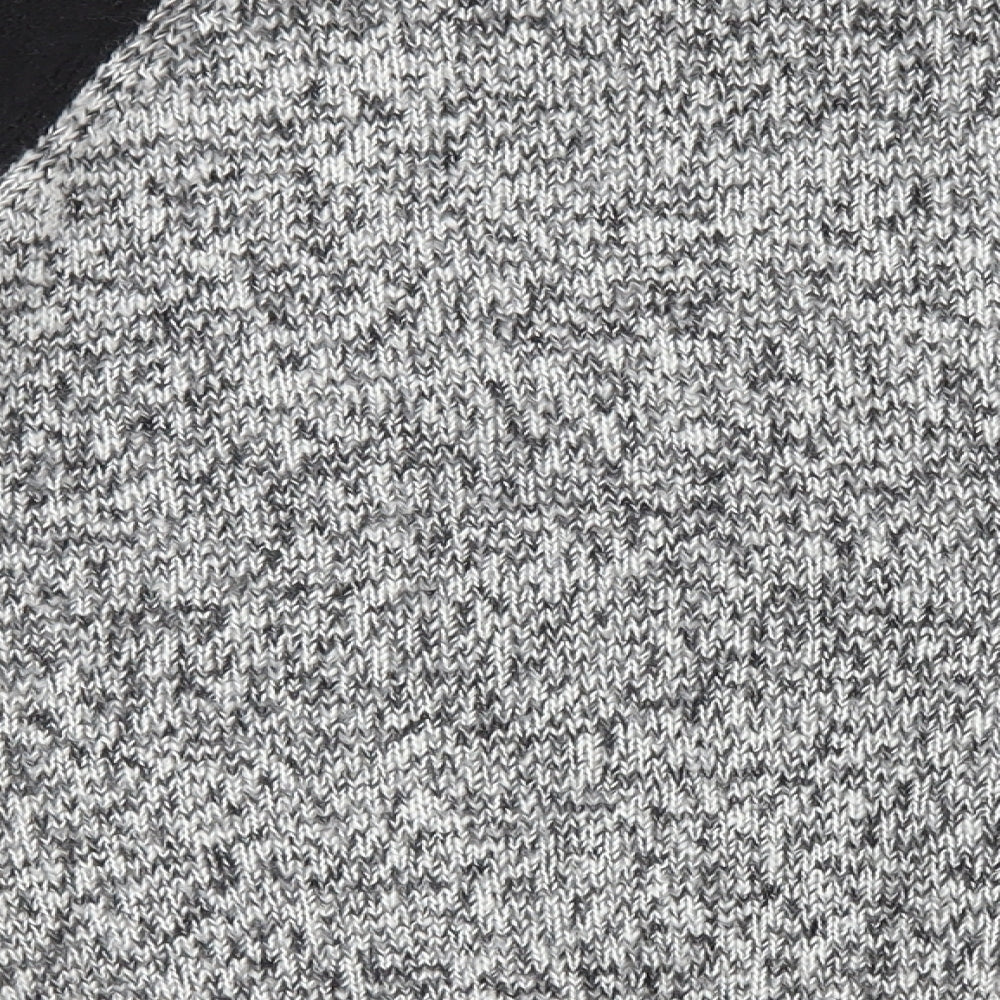 New Look Womens Grey Round Neck Geometric Acrylic Pullover Jumper Size 14
