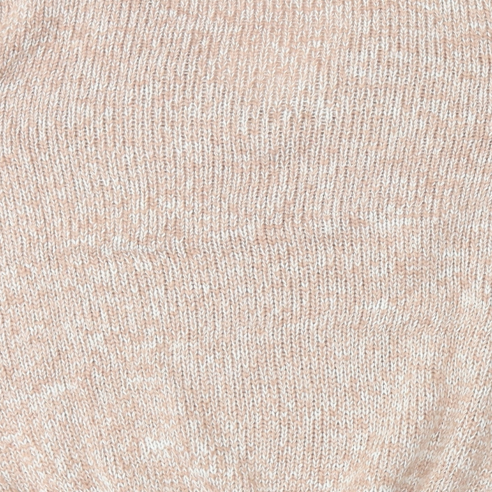 Papaya Womens Pink V-Neck Acrylic Pullover Jumper Size 10