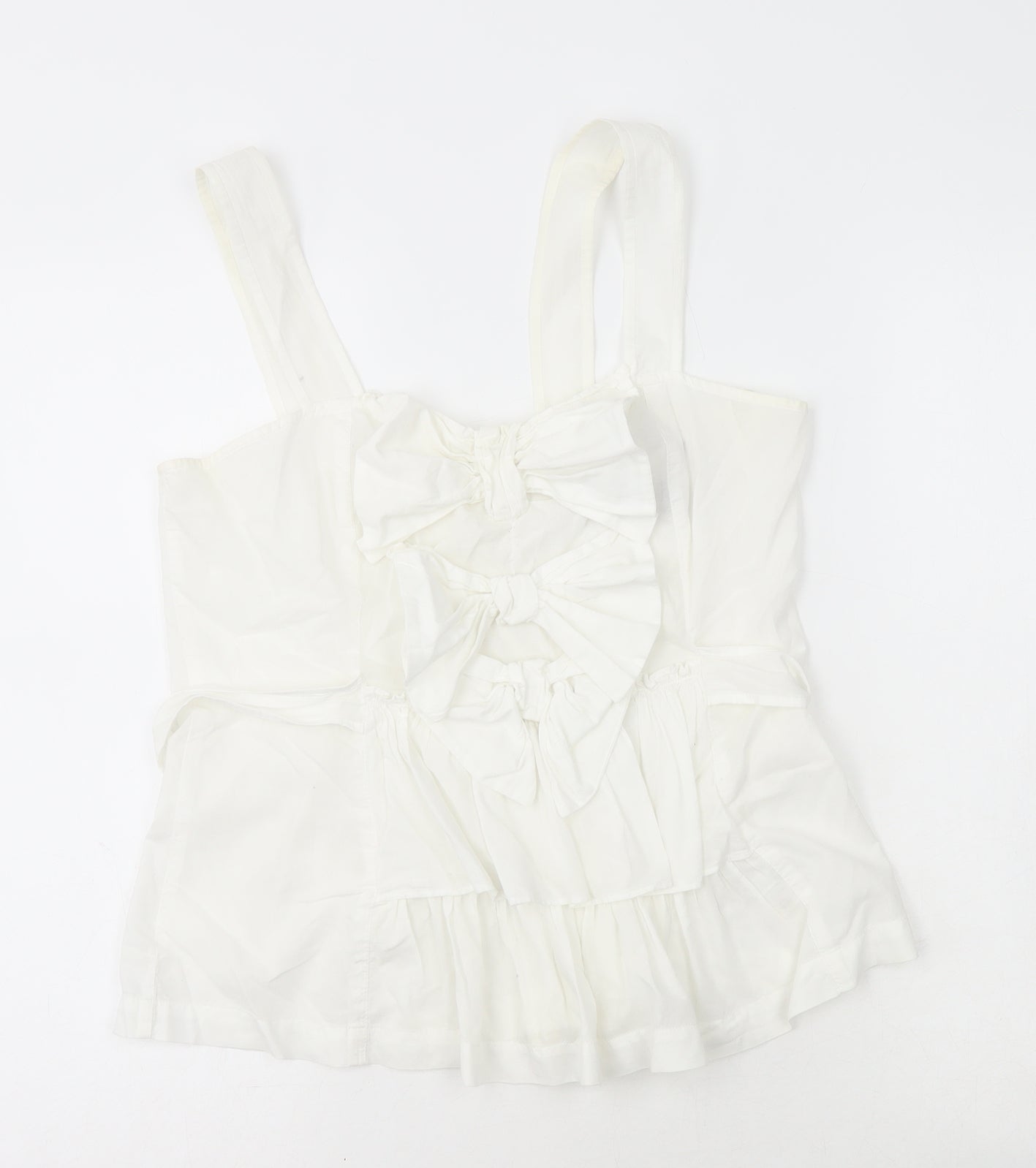 NEXT Womens White Cotton Camisole T-Shirt Size 8 Square Neck
