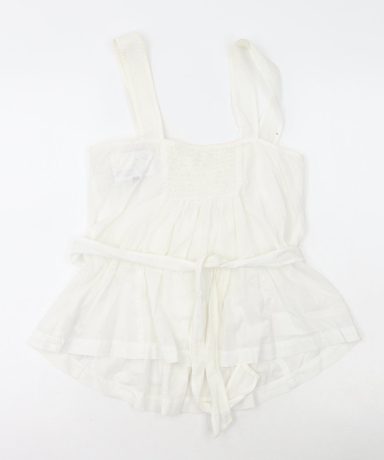 NEXT Womens White Cotton Camisole T-Shirt Size 8 Square Neck