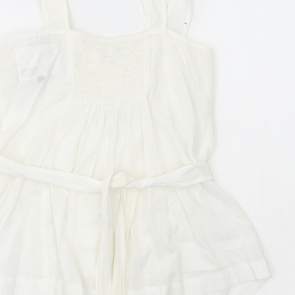 NEXT Womens White Cotton Camisole T-Shirt Size 8 Square Neck