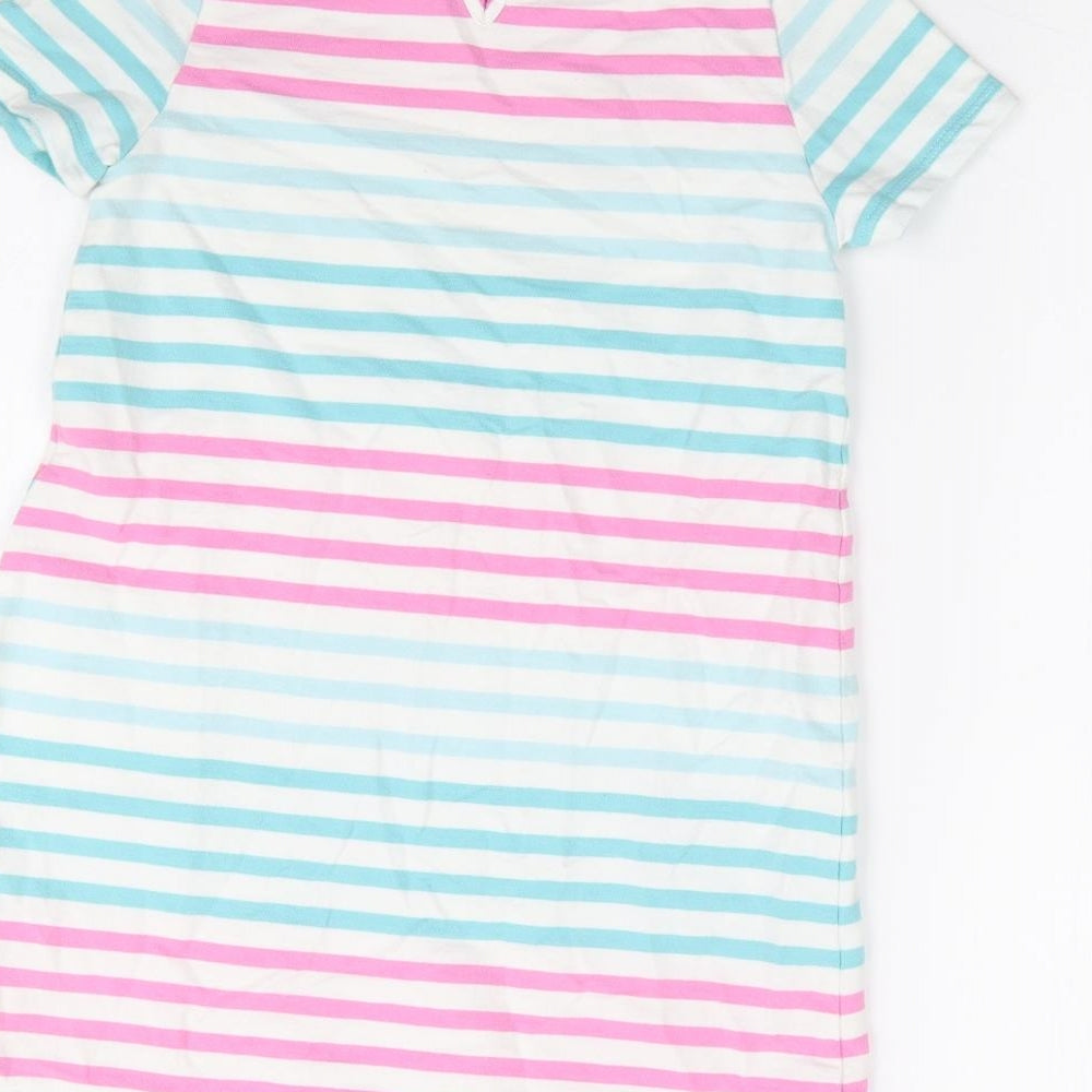 Monsoon Girls Multicoloured Striped 100% Cotton A-Line Size 5-6 Years Crew Neck Pullover - Unicorn