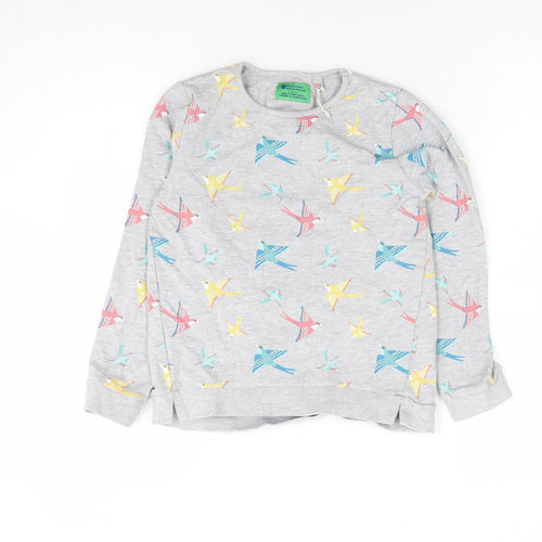 Mountain Warehouse Girls Green Geometric Cotton Pullover Sweatshirt Size 7-8 Years Pullover - Bird