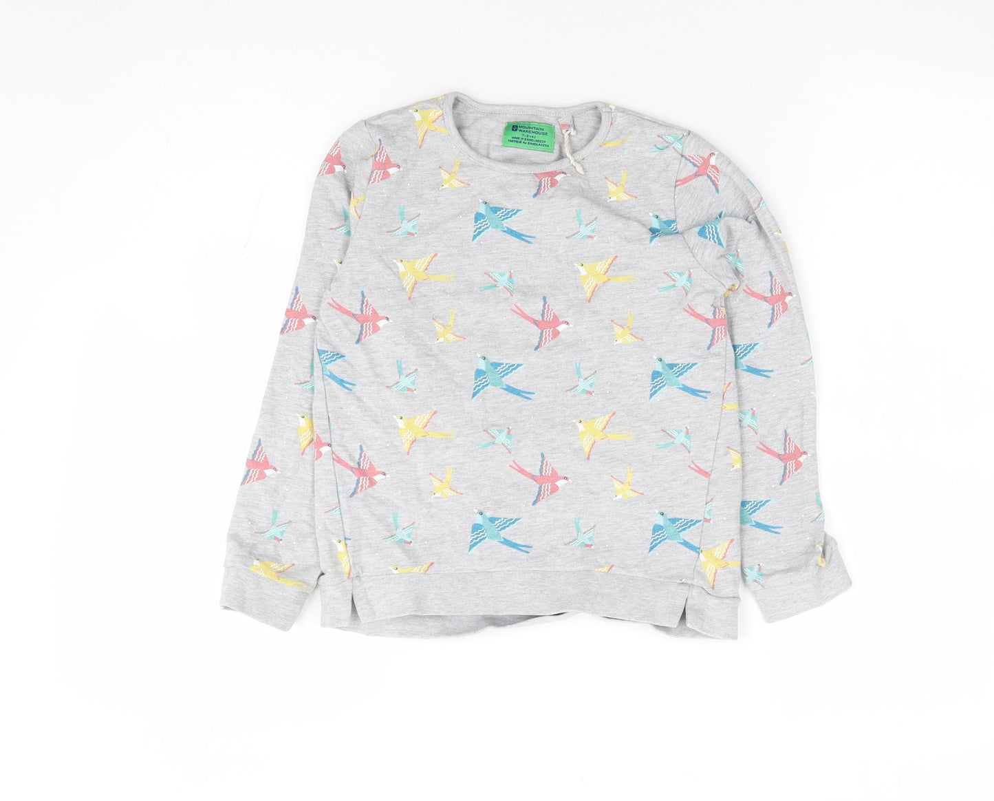 Mountain Warehouse Girls Green Geometric Cotton Pullover Sweatshirt Size 7-8 Years Pullover - Bird
