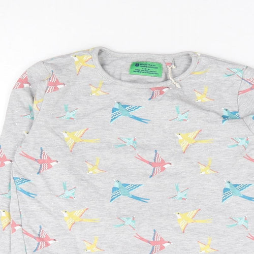 Mountain Warehouse Girls Green Geometric Cotton Pullover Sweatshirt Size 7-8 Years Pullover - Bird