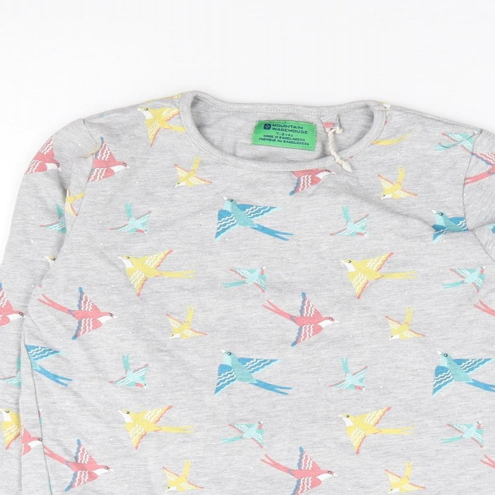Mountain Warehouse Girls Green Geometric Cotton Pullover Sweatshirt Size 7-8 Years Pullover - Bird