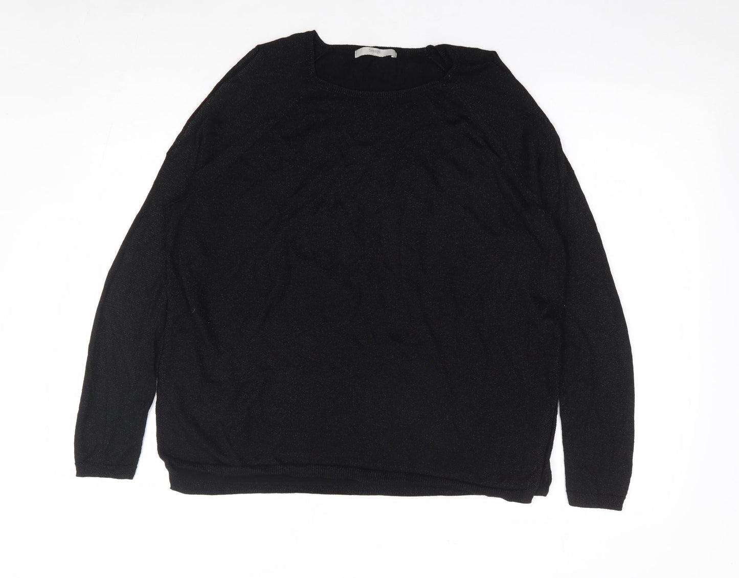 George Womens Black Round Neck Viscose Pullover Jumper Size 18