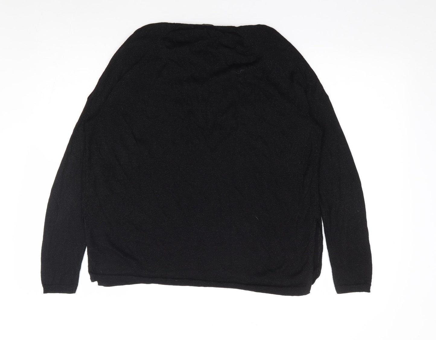 George Womens Black Round Neck Viscose Pullover Jumper Size 18