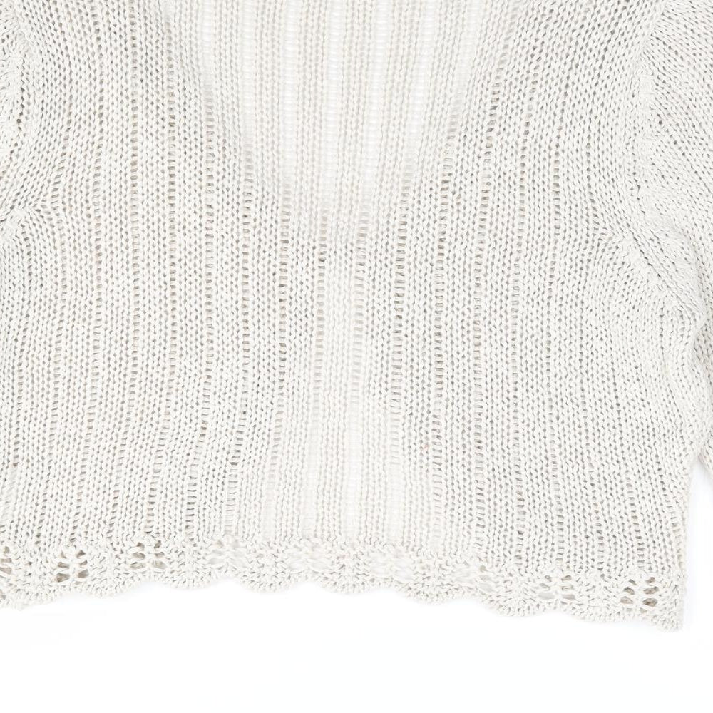 Per Una Womens Beige V-Neck Acrylic Cardigan Jumper Size L