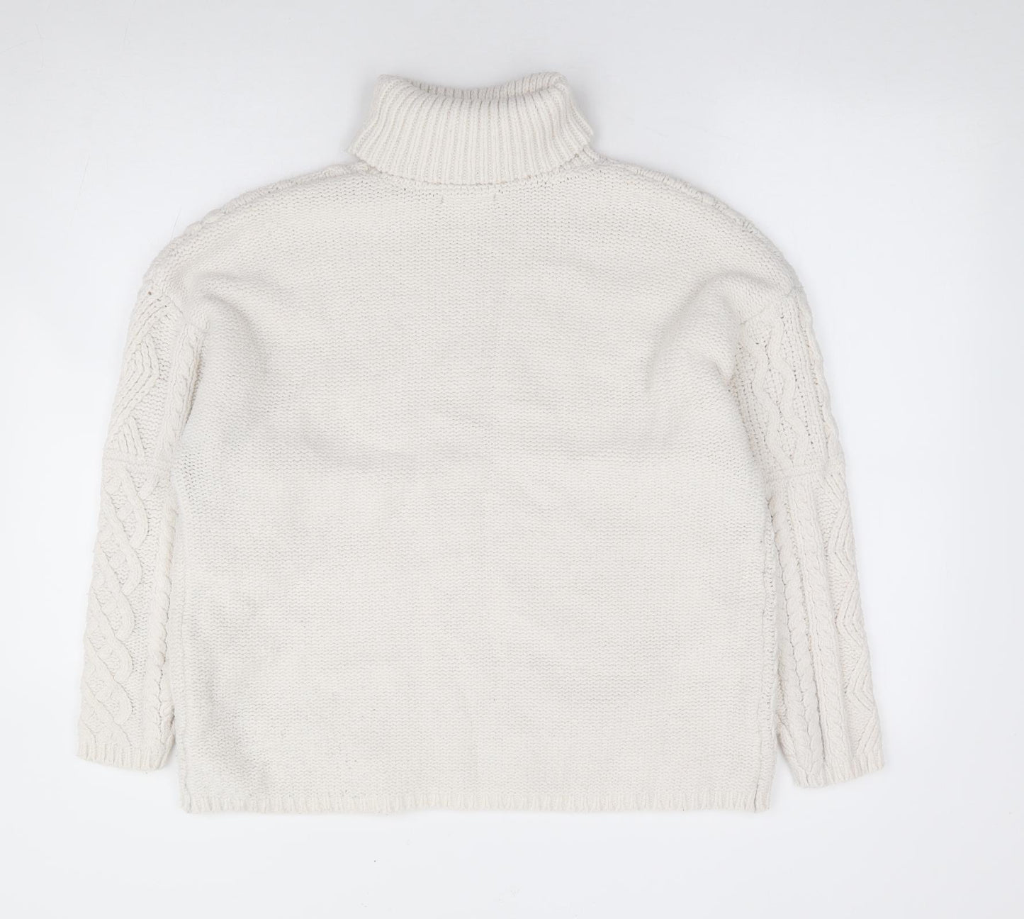 Primark Womens Ivory Roll Neck Polyester Pullover Jumper Size XL