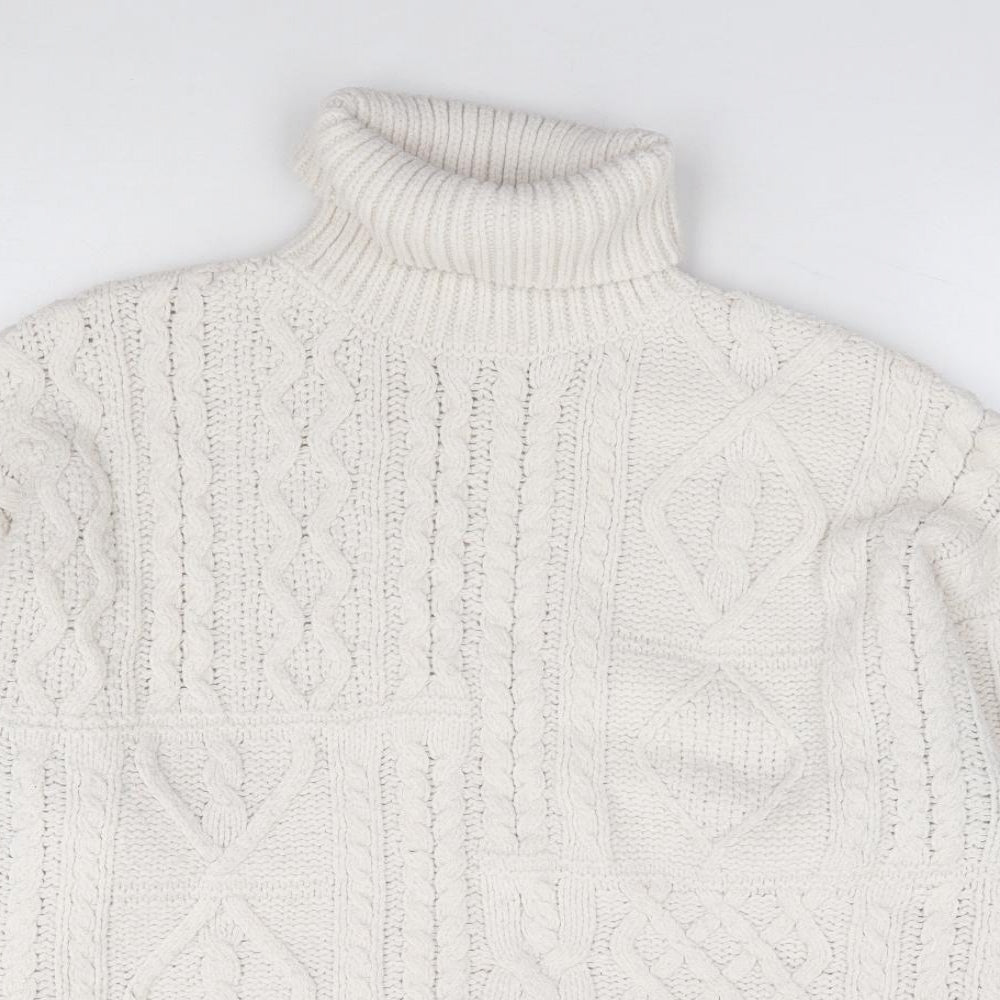 Primark Womens Ivory Roll Neck Polyester Pullover Jumper Size XL