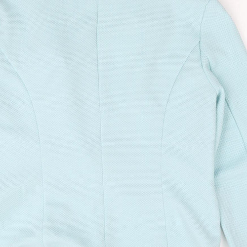 Preworn Womens Green Polyester Jacket Suit Jacket Size 10