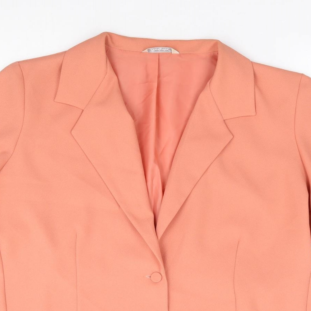 Berkertex Womens Orange Polyester Jacket Suit Jacket Size 18