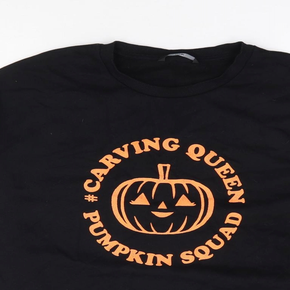 George Womens Black Cotton Pullover Sweatshirt Size L Pullover - Halloween, Pumpkin