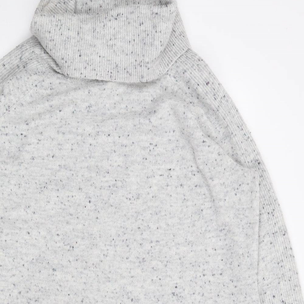 Monsson Womens Grey Acrylic Jumper Dress Size L Roll Neck Pullover