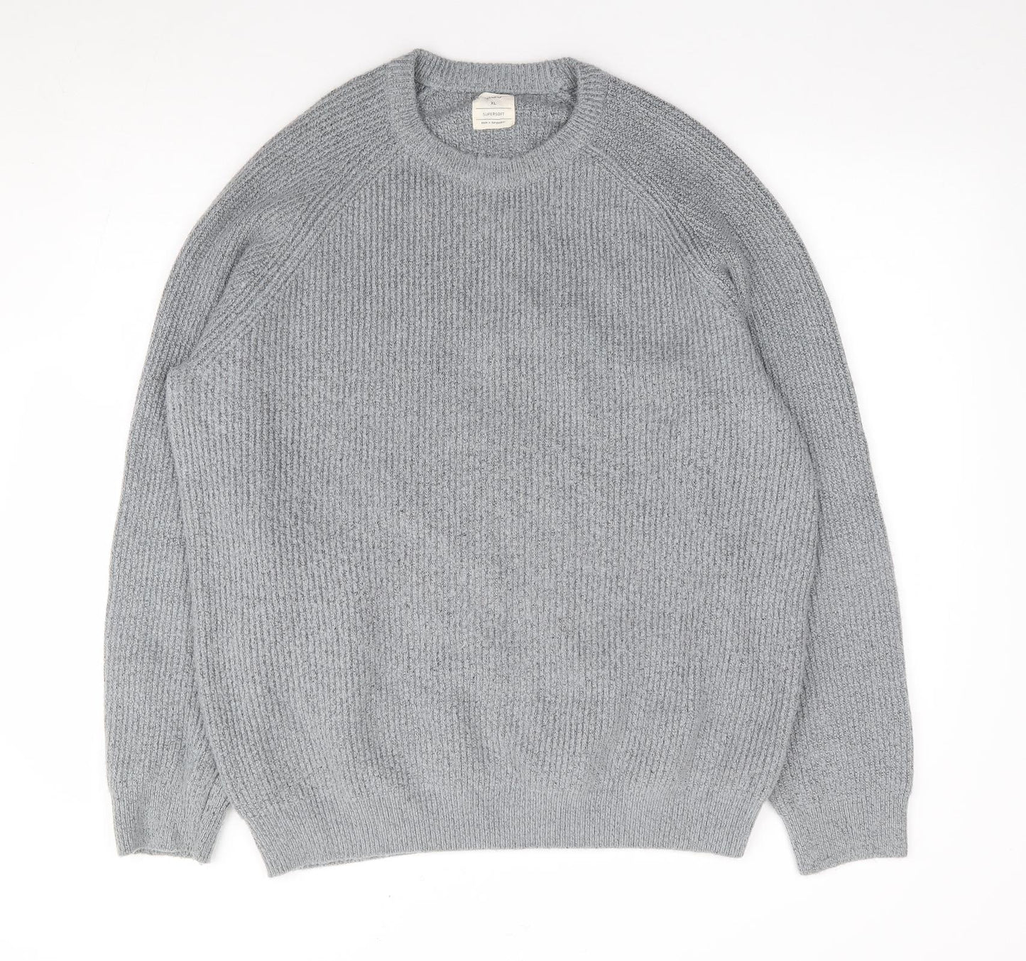 Marks and Spencer Mens Blue Crew Neck Polyamide Pullover Jumper Size XL