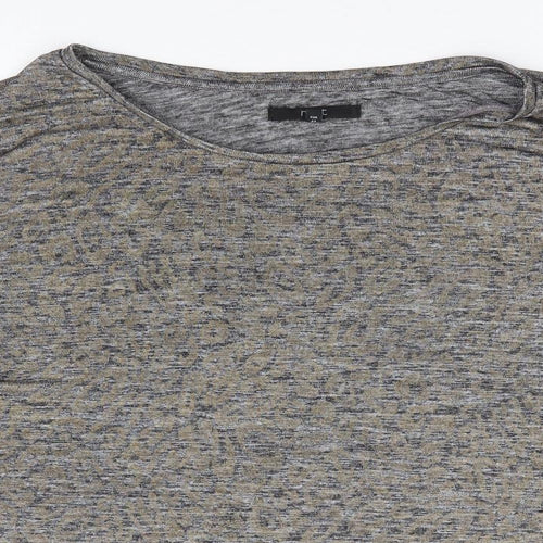 NEXT Womens Grey Animal Print Polyester Jersey Blouse Size 16 Boat Neck - Metallic