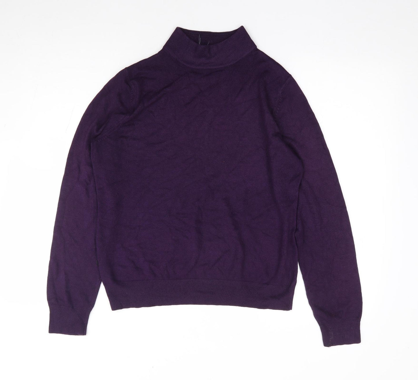 BHS Womens Purple High Neck Acrylic Pullover Jumper Size 16