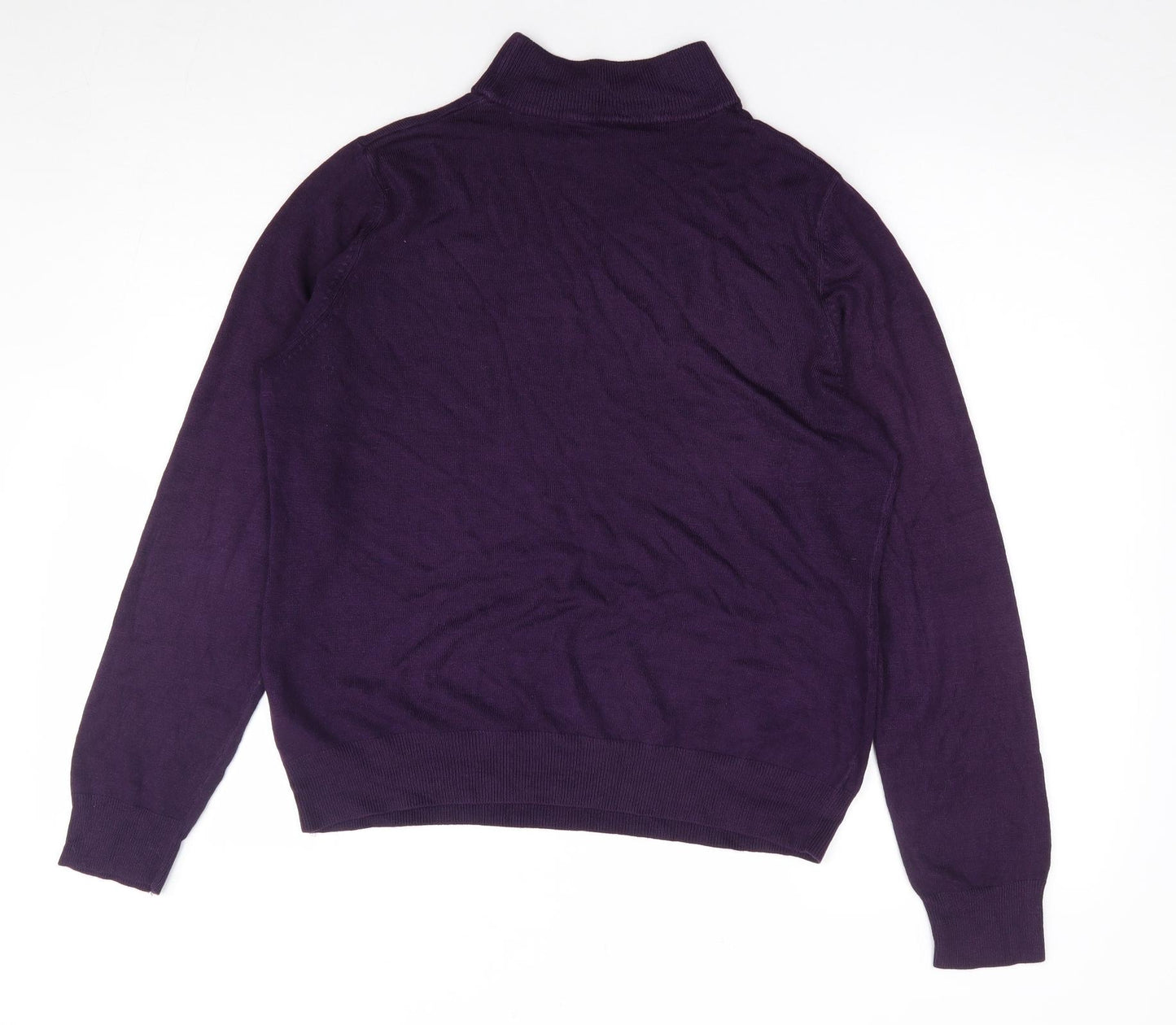 BHS Womens Purple High Neck Acrylic Pullover Jumper Size 16