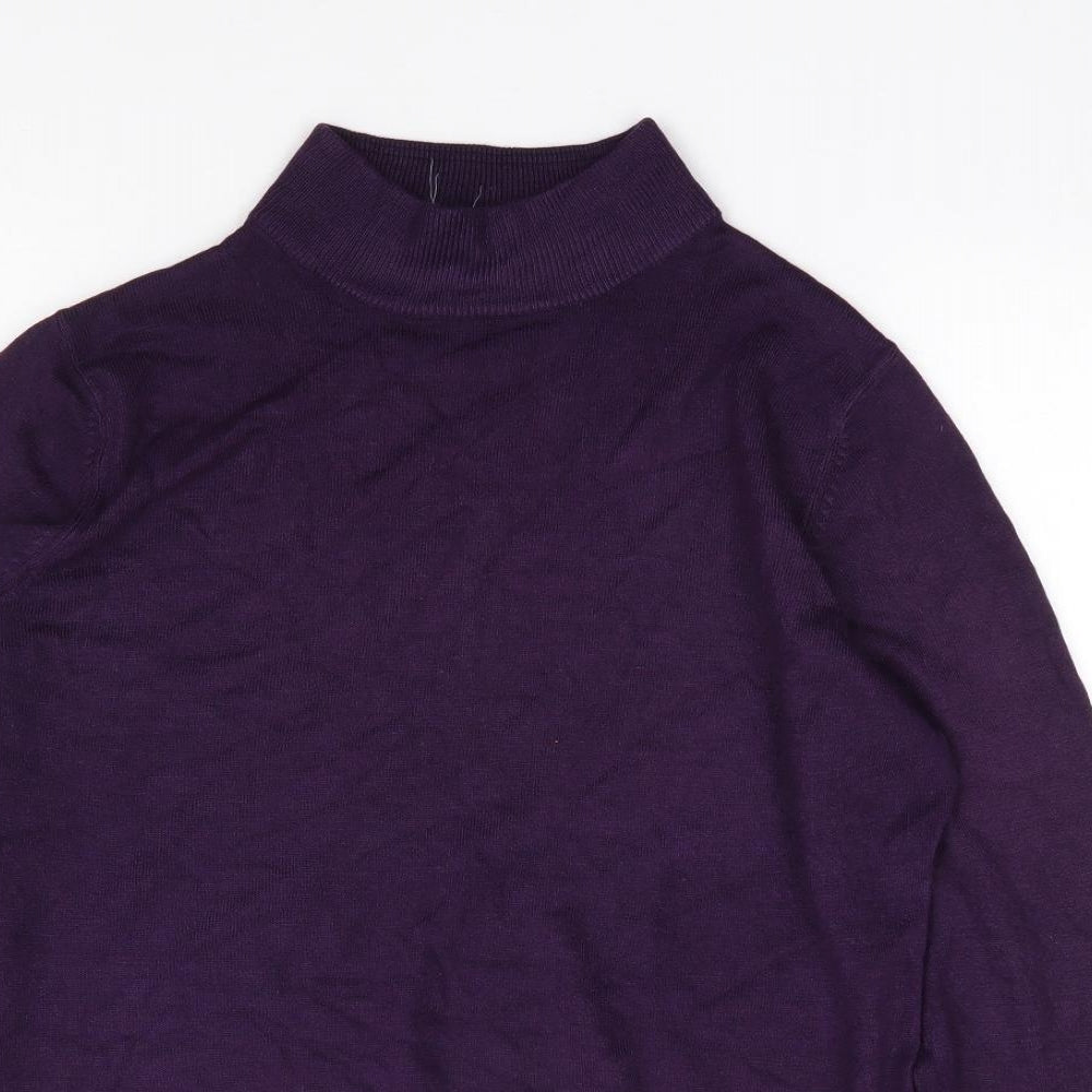 BHS Womens Purple High Neck Acrylic Pullover Jumper Size 16